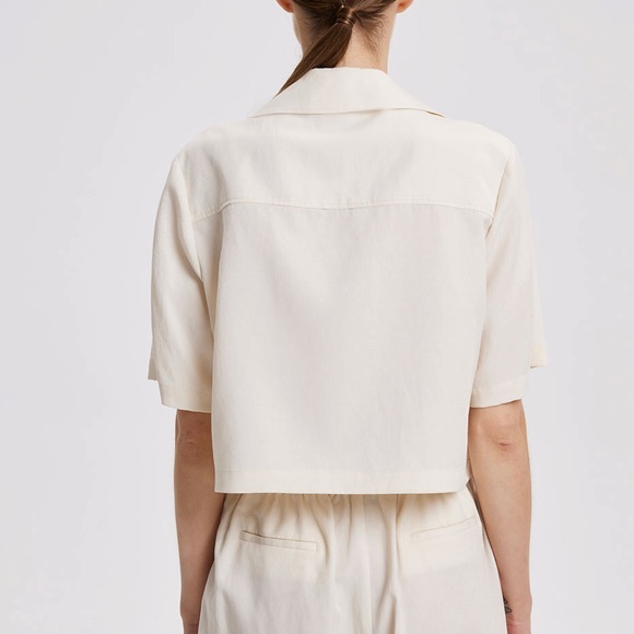 Linen blend cropped shirt from Lattelier - Picture 5 of 10